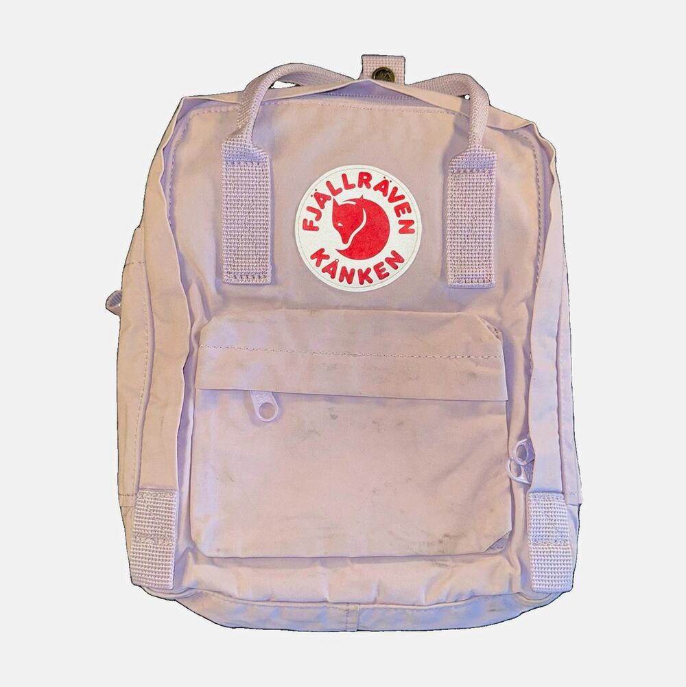 Fjällräven Kånken Mini Purple Vinylon Backpack Zip Logo Adjustable Straps